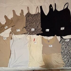 Lot of Shapewear Cami’s. 5 large, 2 Med,2 XL, 1 Lg Genie Bra. Black,Beige,